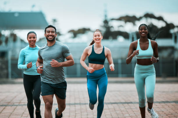 a group of people engaging in fitness activities