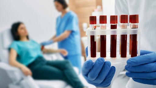 Vials of blood for testing