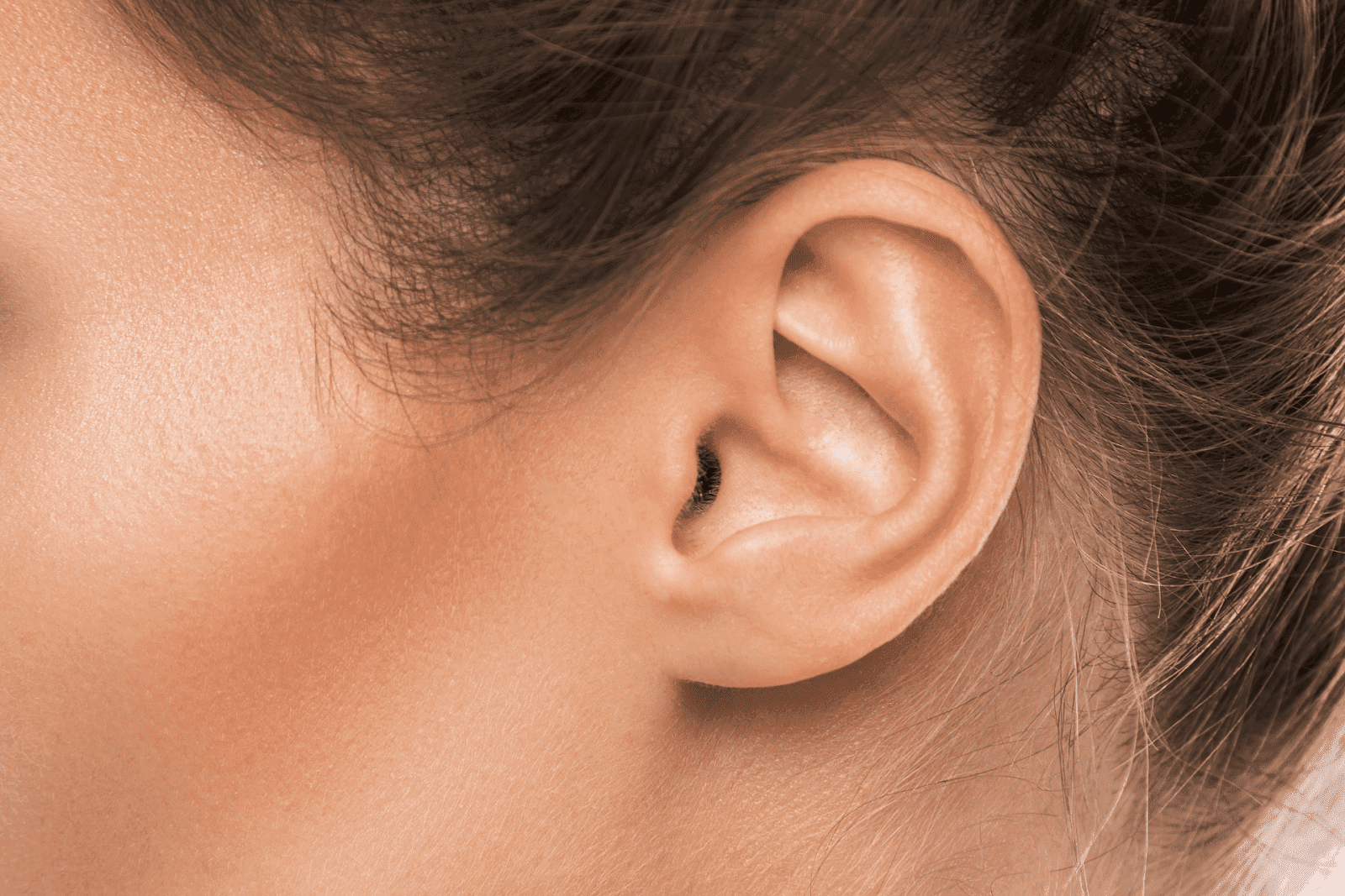Close-up view of a human ear
