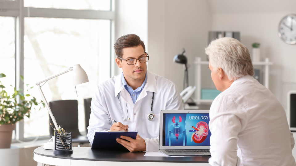 Man talking to a urologist