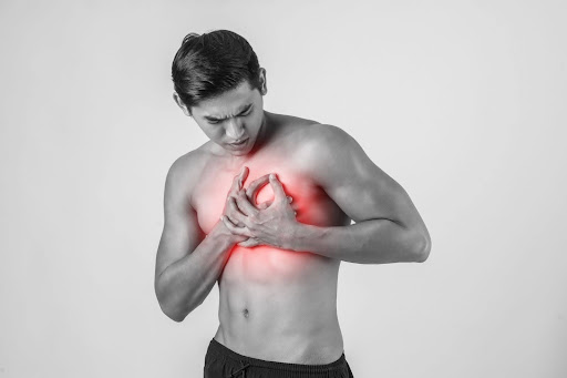 Man suffering from a heart attack