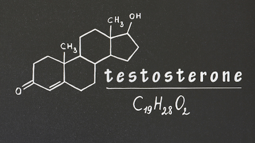 Testosterone chemical structure and identification shown