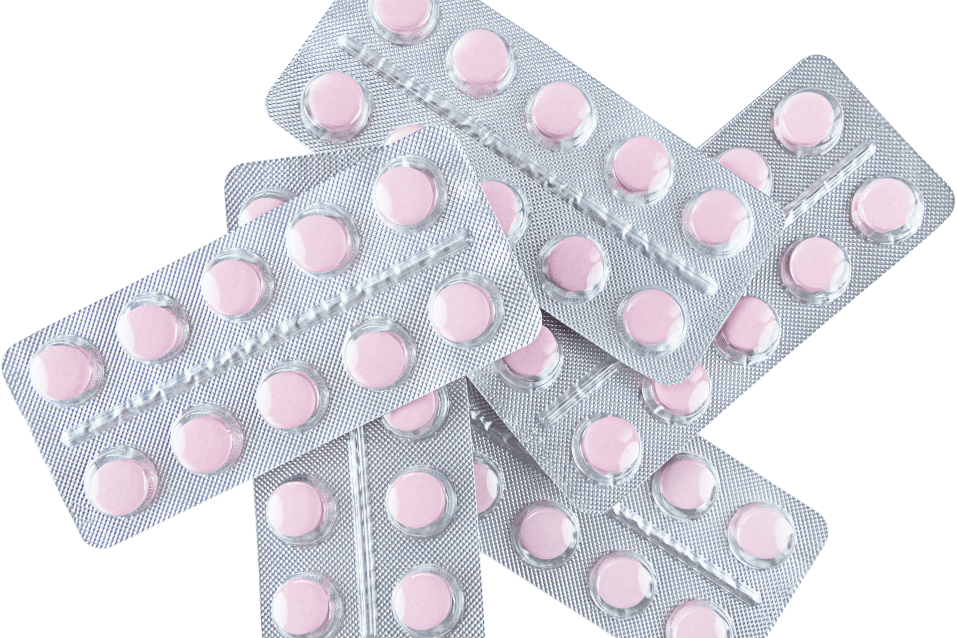 Pink tablets sealed in silver blister packs.  Comparing Blood Pressure Effects